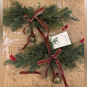 Hearth & Hand Festive Swags with Red and Green Accents